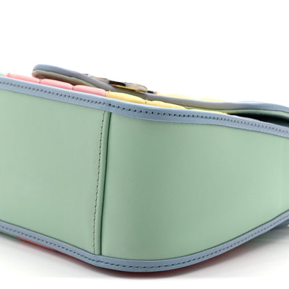 Calfskin Matelasse Diagonal Mini GG Marmont Top Handle Shoulder Bag Multicolor Pastel