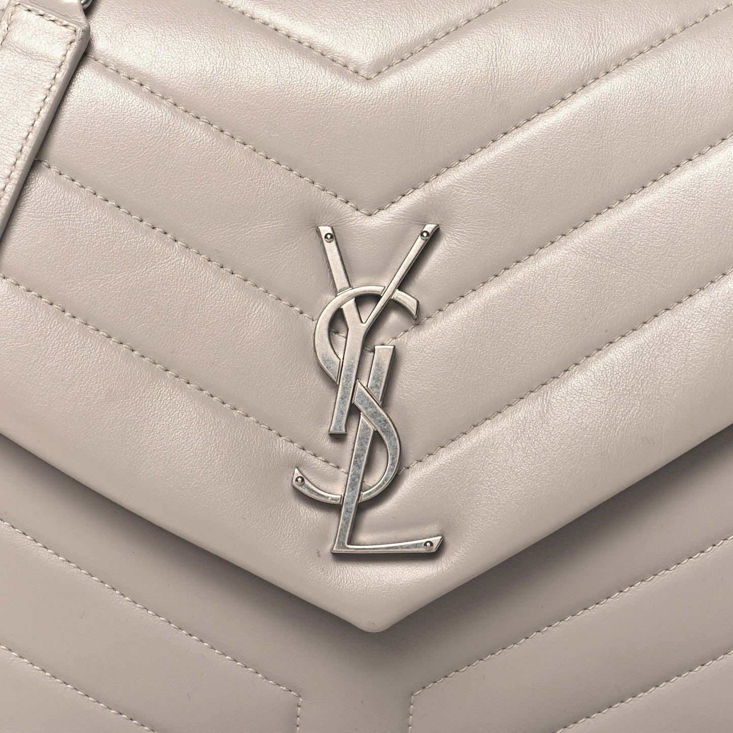 Calfskin Y Quilted Monogram Medium Loulou Chain Satchel Granite