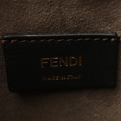 Vitello Liberty F is Fendi Bi-Color FF 1974 Embossed Mini Mon Tresor Bucket Bag Maya Black