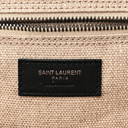 Linen Calfskin Rive Gauche Tote Greggio Natural
