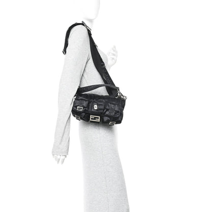 Econyl Cuoio Romano Multipocket Baguette Black