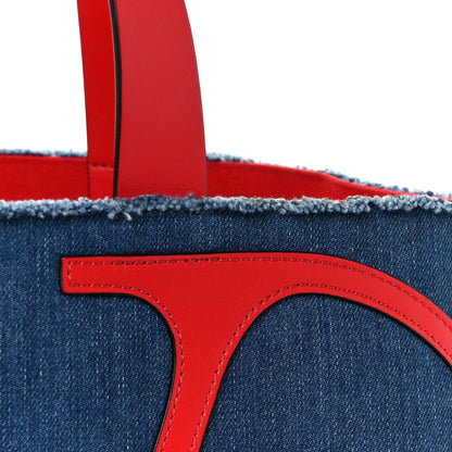 Denim Small Escape Tote Blue Red