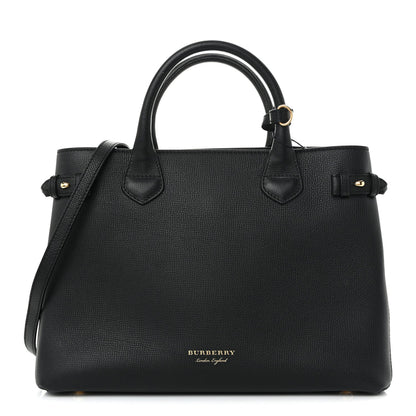 Derby Calfskin House Check Medium Banner Tote Black