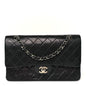 Lambskin Quilted Medium Double Flap Black