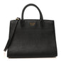 Saffiano City Calfskin Medium Bibliothèque Top Handle Black Fuoco