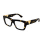 Bottega Veneta Eyeglasses Rectangle Full Rim, Havana Frame and Clear Demo Lenses Lens BV1180O002