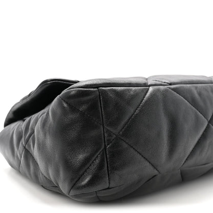Goatskin Quilted Large Chanel 19 Flap Black