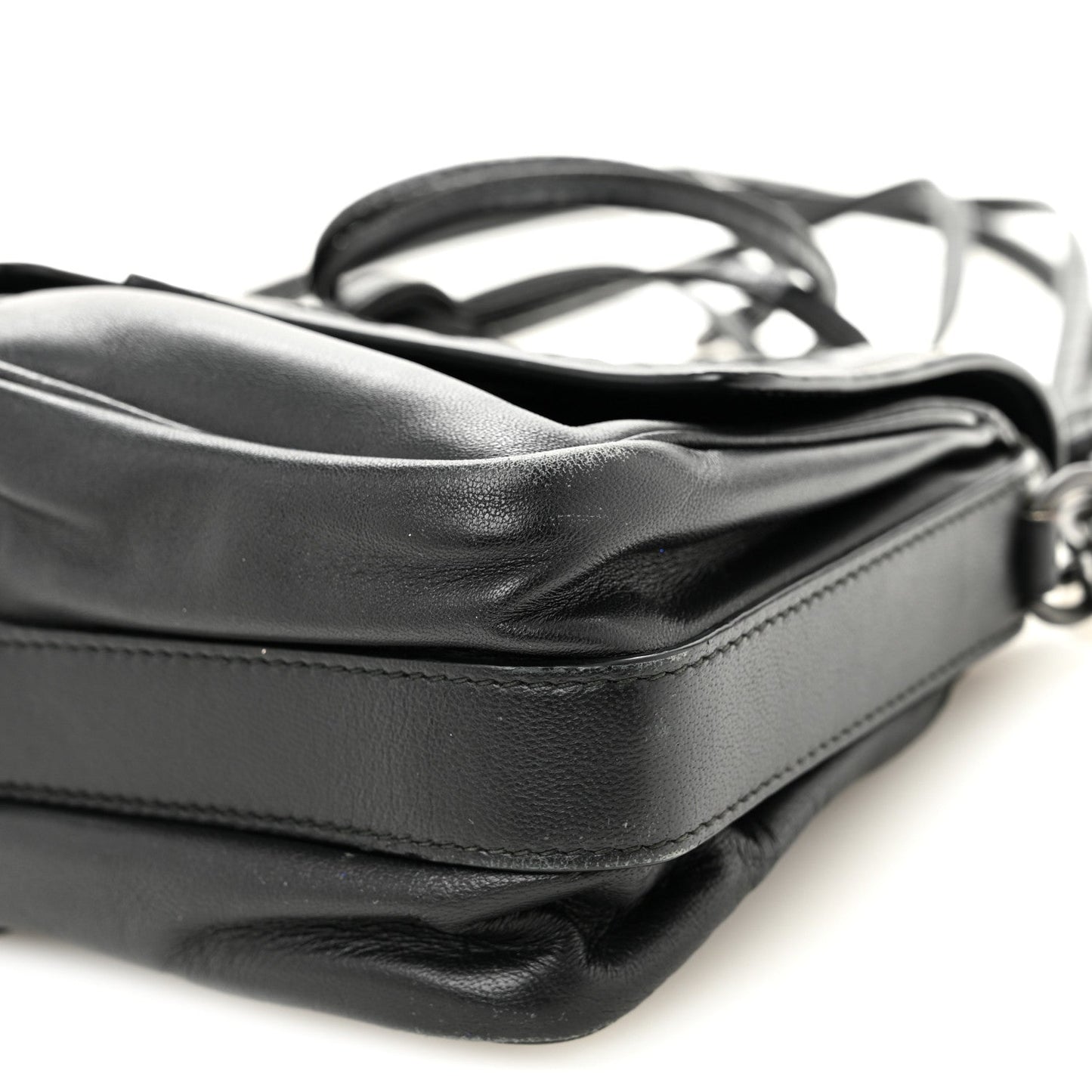 Nappa Intrecciato Small Double Pocket Flap Black