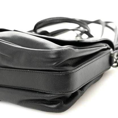 Nappa Intrecciato Small Double Pocket Flap Black