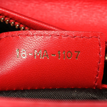 Lambskin Cannage Medium Lady Dior Red