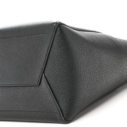 Soft Grained Calfskin Sangle Bucket Bag Black