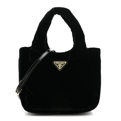 Padded Velvet Mini Bag Black