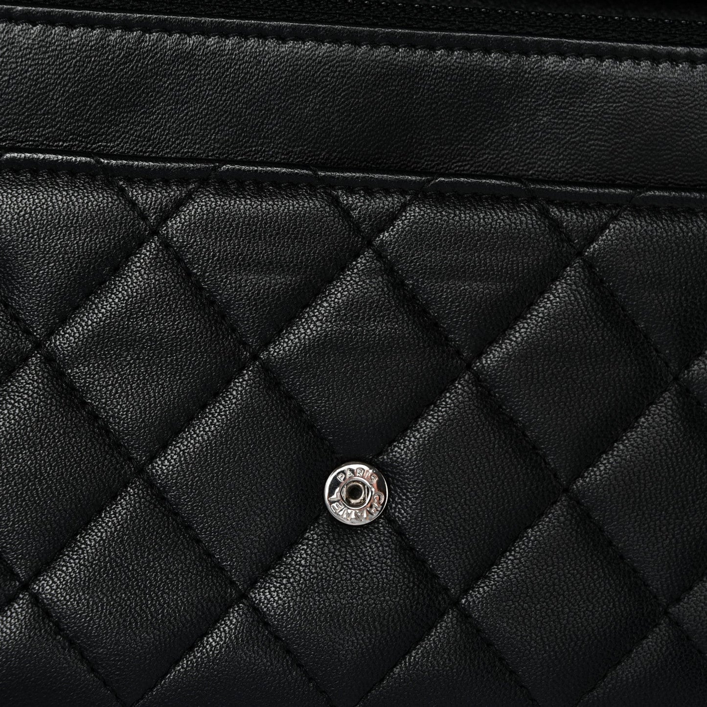 Lambskin Quilted Boy Wallet On Chain WOC Black