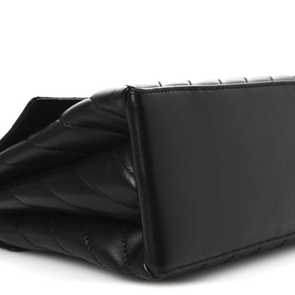 Calfskin Diagonal Quilted Jackhammer 24 Shoulder Bag Black