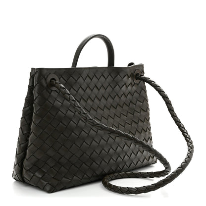 Nappa Intrecciato Medium Andiamo Shoulder Bag Kaki