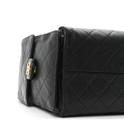 Caviar Quilted Medium Chanel 25 Handbag Black