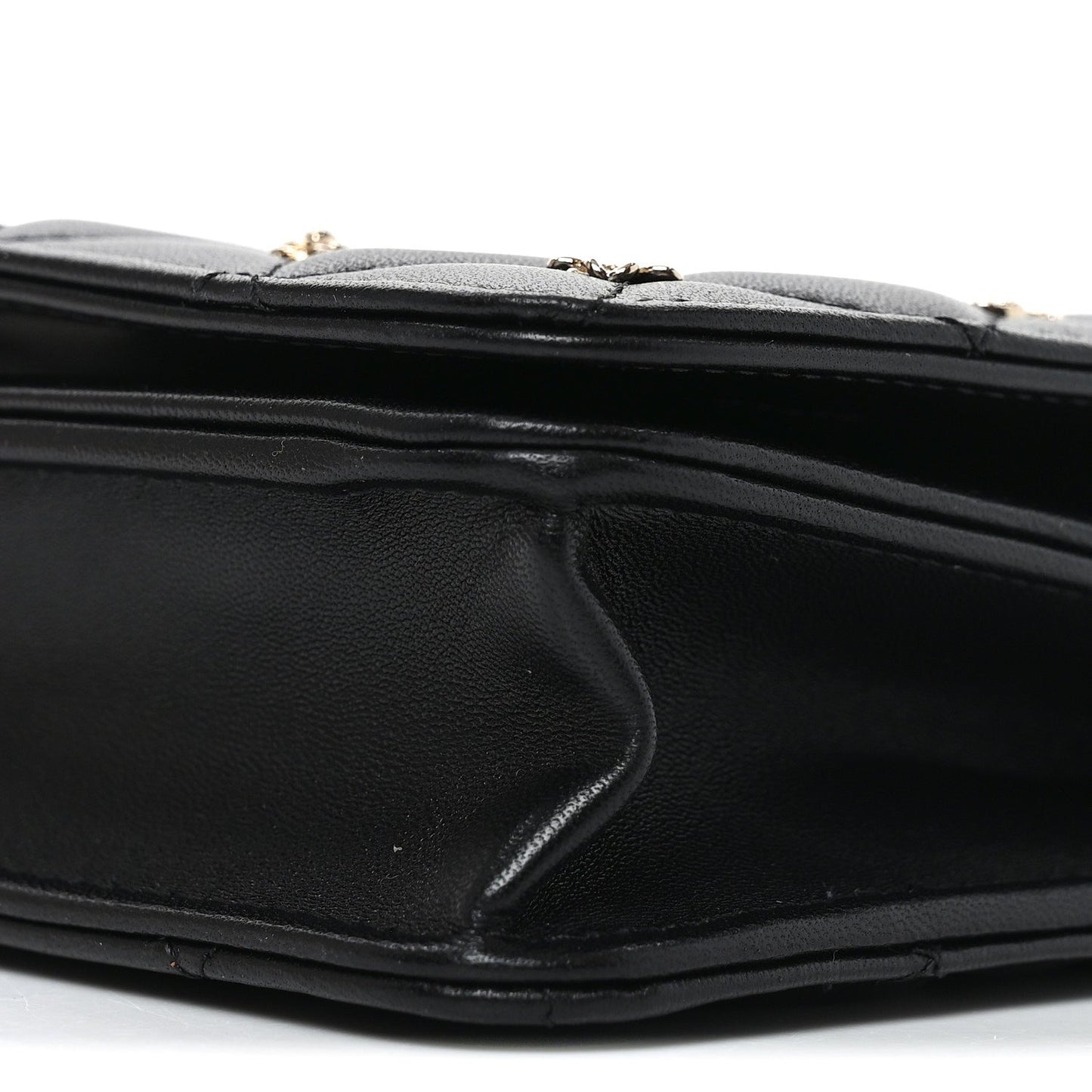 Lambskin Quilted All About Chanel Charm Wallet On Chain WOC Black