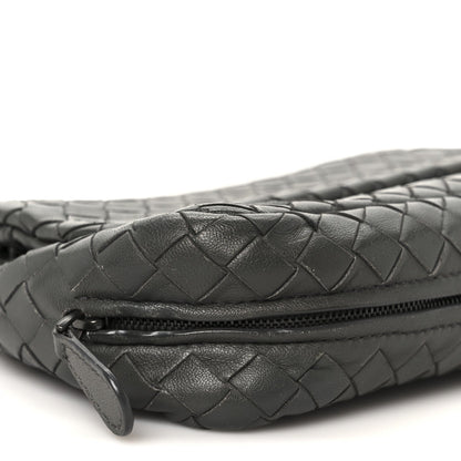 Nappa Intrecciato Small Chain Crossbody Light Grey