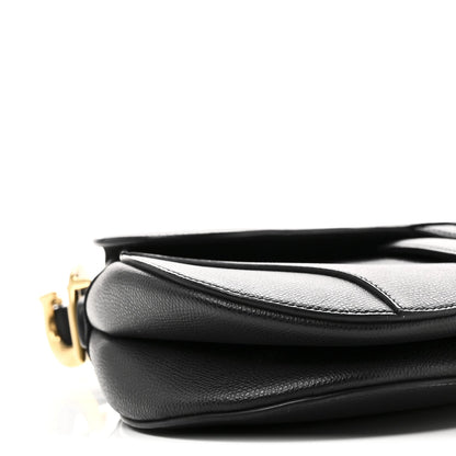 Grained Calfskin Saddle Bag Black