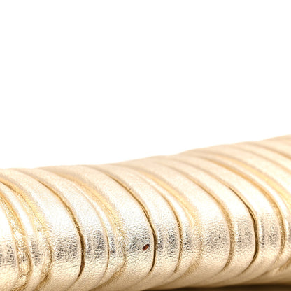 Metallic Nappa Plisse Long Clutch Gold