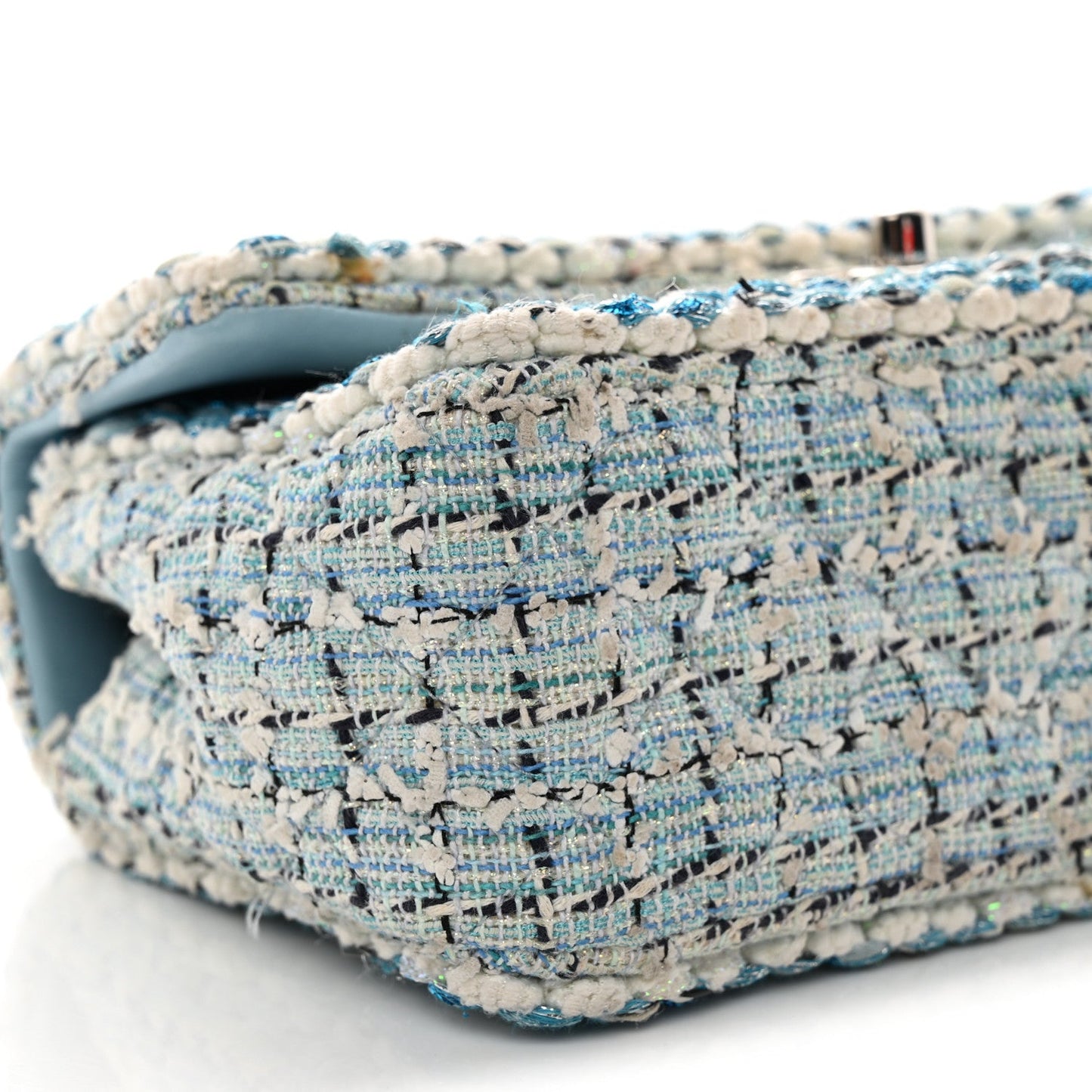 Tweed Braid Mini Flap Blue White Navy