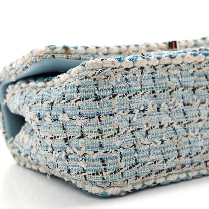 Tweed Braid Mini Flap Blue White Navy