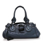 Metallic Calfskin Medium Paddington Satchel Blue