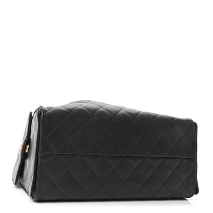 Caviar Quilted Medium Chanel 25 Handbag Black