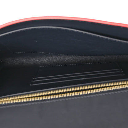 Smooth Calfskin Trotteur Clutch Navy Blue Red