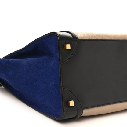 Elephant Calfskin Suede Mini Tri-Color Luggage Sand