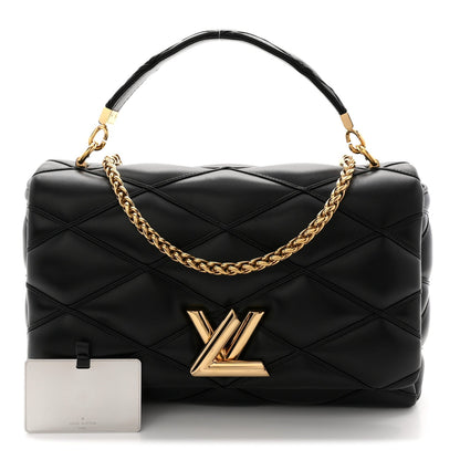 Lambskin Malletage Top Handle GO-14 GM Black