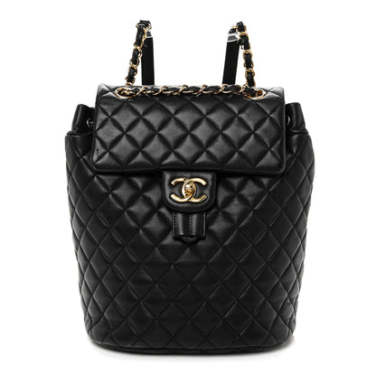 Lambskin Quilted Small Urban Spirit Backpack Black