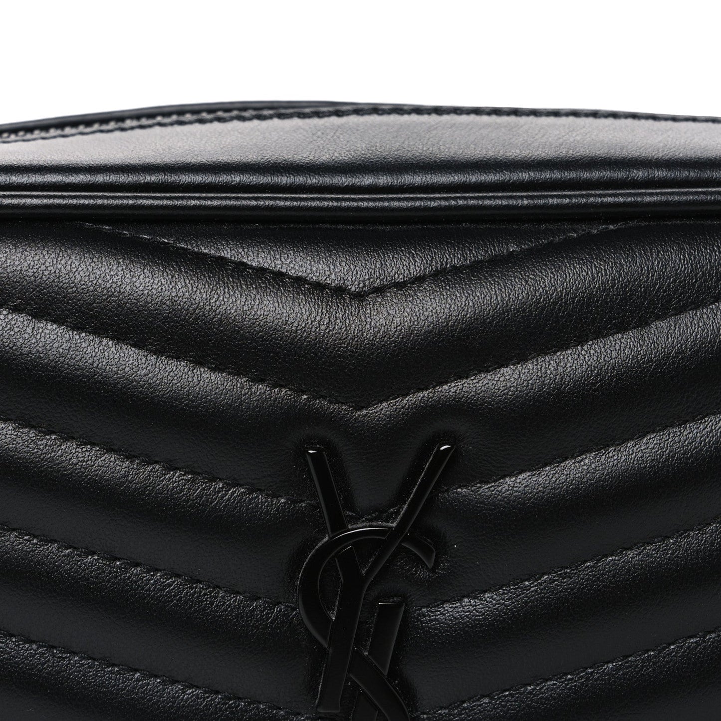 Calfskin Matelasse Monochrome Monogram Mini Lou Camera Bag Black