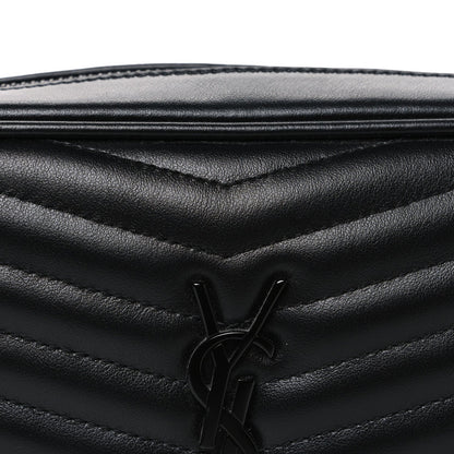 Calfskin Matelasse Monochrome Monogram Mini Lou Camera Bag Black