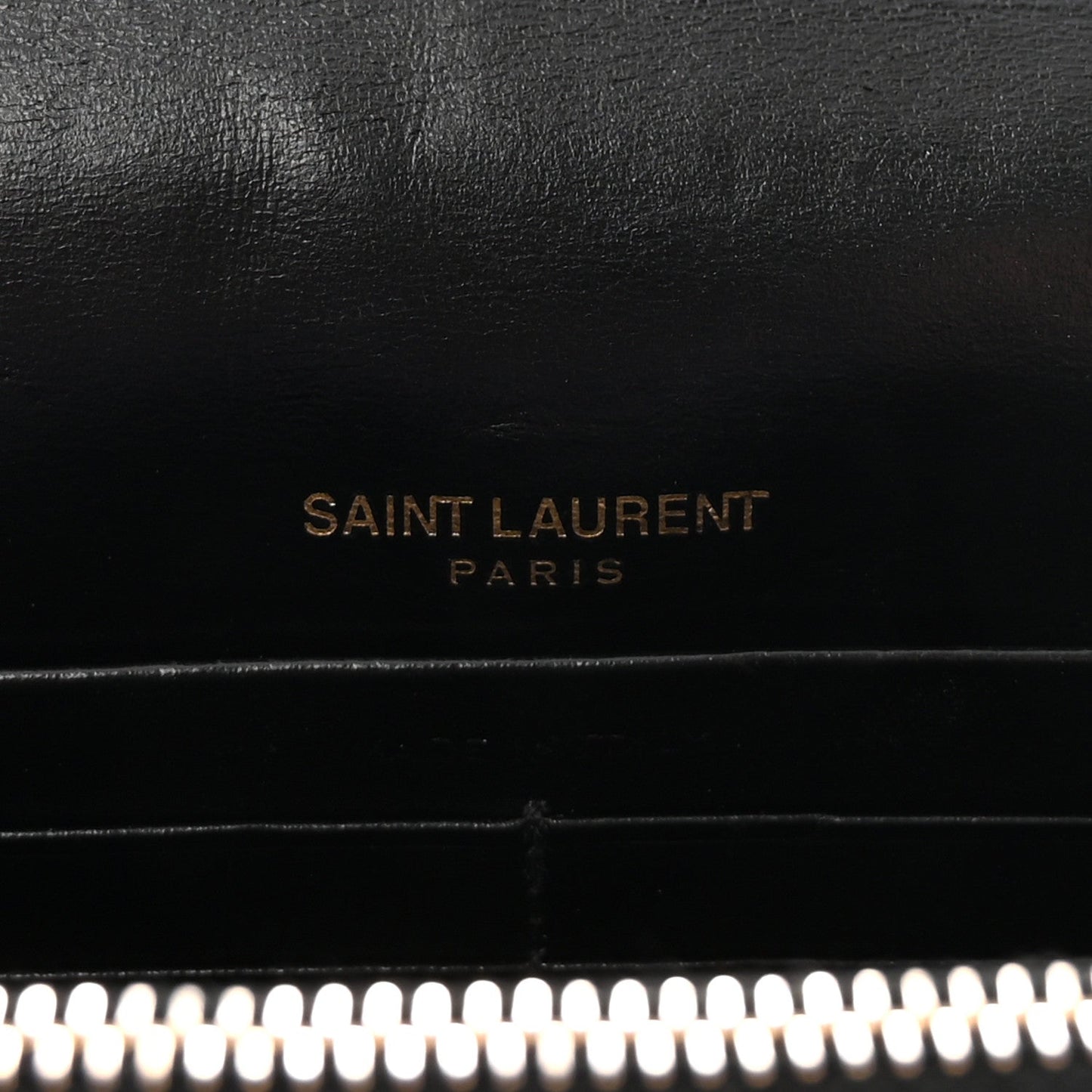 Calfskin Crocodile Embossed Kate Monogram Tassel Chain Wallet Black