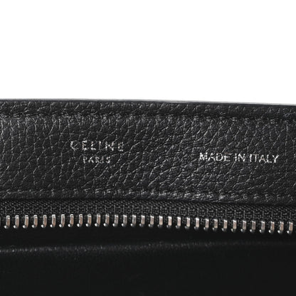 Drummed Calfskin Suede Small Trapeze Black