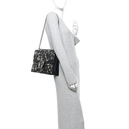 GG Supreme Monogram Arabesque Medium Dionysus Shoulder Bag Black