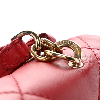 Lambskin Quilted Easy Carry Flap Red