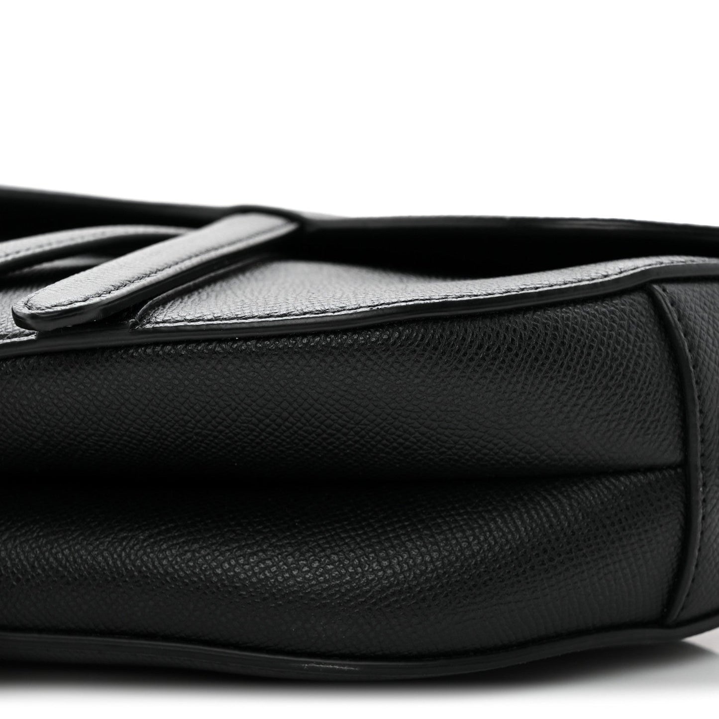Grained Calfskin Saddle Bag Black