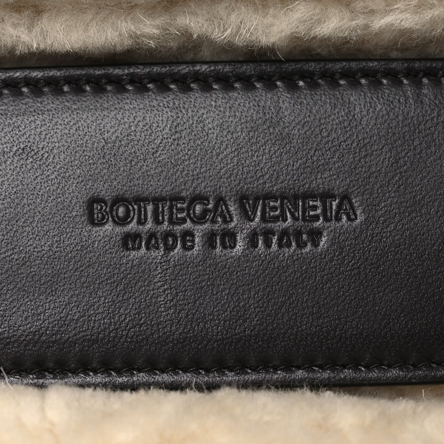 Calfskin Shearling Bang Bang Vanity Case Light Brown Teddy