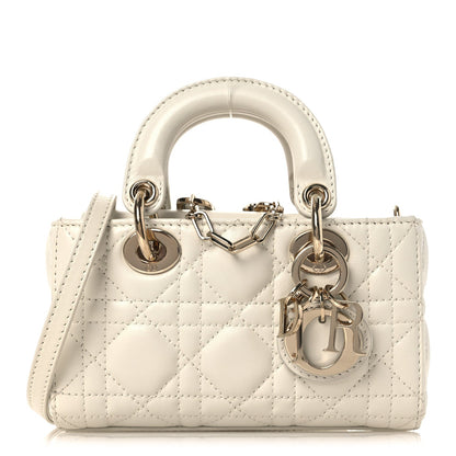 Lambskin Cannage Micro Lady D-Joy Latte