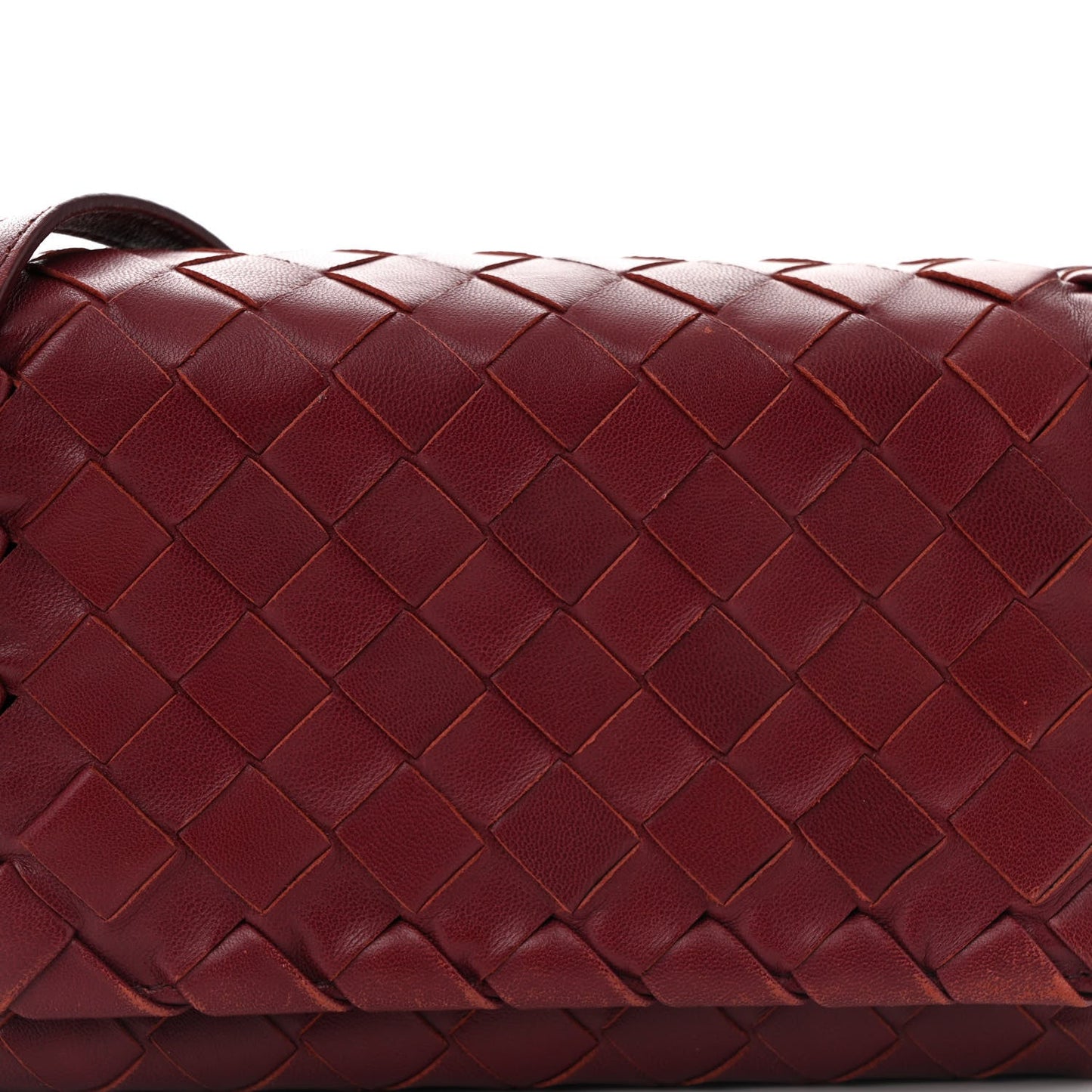 Nappa Intrecciato Mini Crossbody Barolo