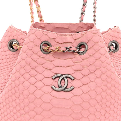 Snakeskin Small Gabrielle Backpack Light Pink
