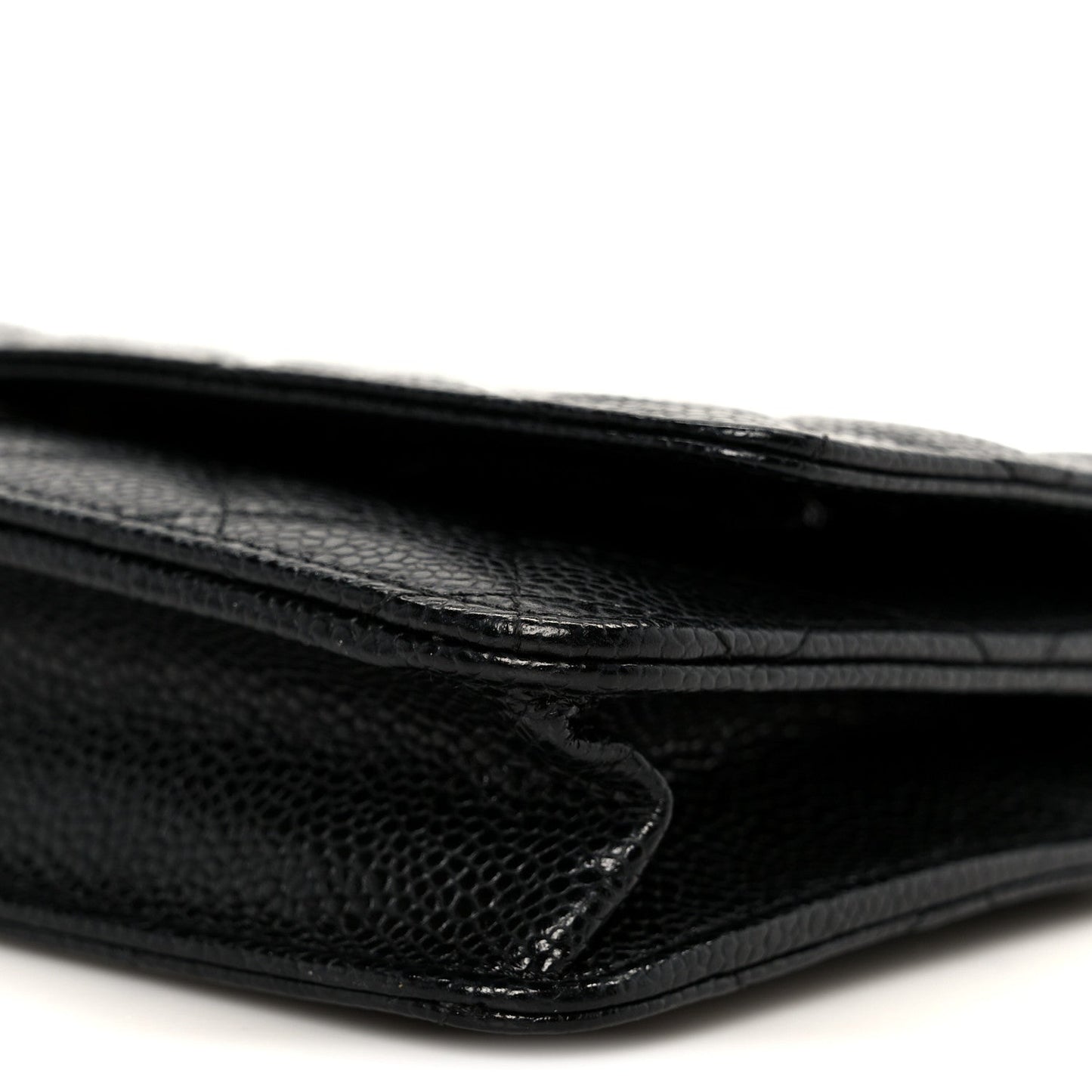 Caviar Quilted Wallet on Chain WOC Black