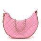 Lambskin Quilted Small Hobo Bag Pink