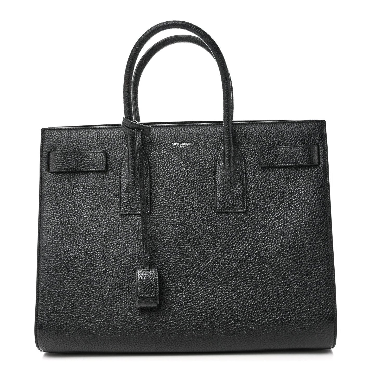 Grained Calfskin Large Sac De Jour Black