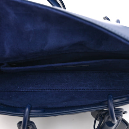 Calfskin Cannage Diamond Medium Lady D-Joy Navy Blue
