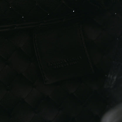 Nappa Intrecciato Small Campana Shoulder Bag Black