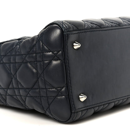 Lambskin Cannage Medium Lady Dior Navy Blue