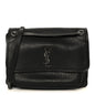 Grained Lambskin Monogram Large Niki Chain Satchel Black
